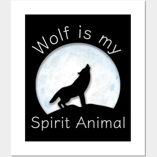 Cute Wolf is my Spirit Animal Wild Design, Funny lone wolf spirit animal gift Posters and Art